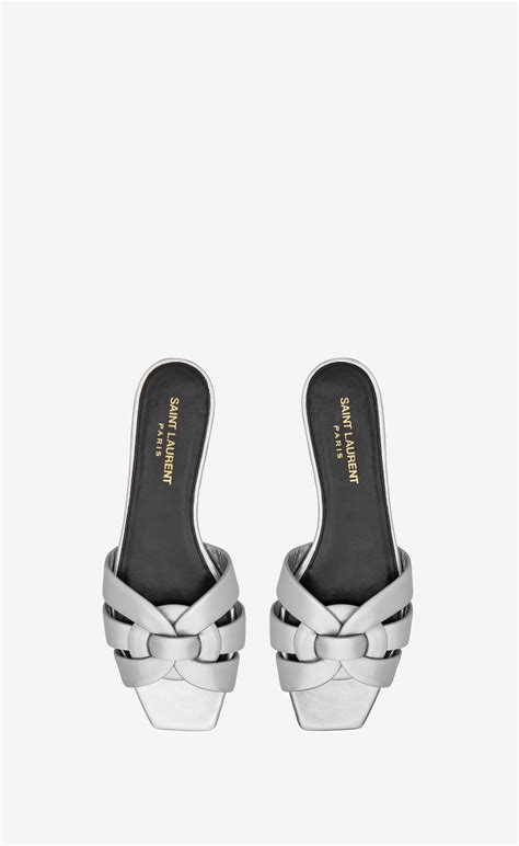 ysl tribute silver sandal